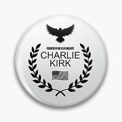 Charlie Kirk Memorial Patriotic Eagle Wreath Pin