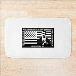 Charlie Kirk USA Flag Bath Mat