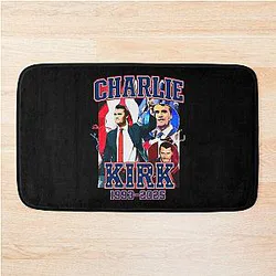 Charlie Kirk 1993-2025 A True Patriot Bath Mat
