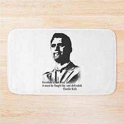 Charlie Kirk Quote Graphic Bath Mat
