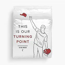 THIS IS OUR TURNING POINT CHARLIE Kirk Duvet Cover