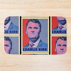 Rest in Peace Charlie Kirk American Flag Bath Mat