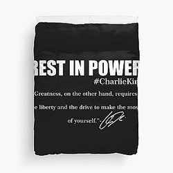 Rest in Power Charlie Kirk Greatness Signature Tribute Duvet Cover