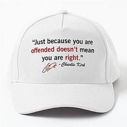 Charlie Kirk Just Because You're Offended Doesn't Mean You're Right Baseball Cap