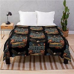 JUSTICE For Charlie Kirk American Entertainmnt Throw Blanket