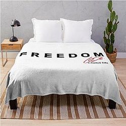 Freedom Charlie Kirk Signature Tribute Throw Blanket