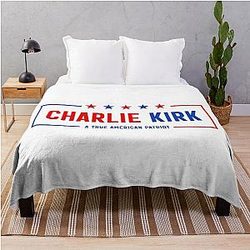 Charlie Kirk American Hero Throw Blanket