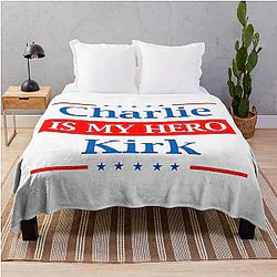 Charlie Kirk is My Hero Throw Blanket