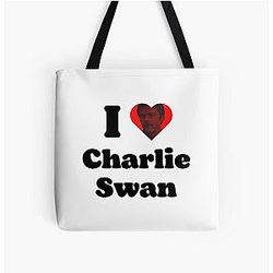 I Love Charlie Swan Over Print Tote Bag