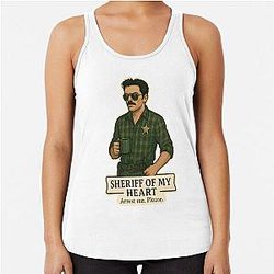 Charlie Swan Sheriff of My Heart Sticker Racerback Tank Top