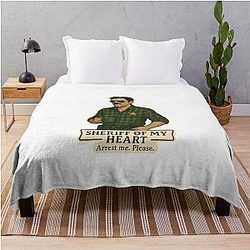 Charlie Swan – Sheriff of My Heart Sticker Throw Blanket