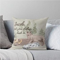 Charlie Swan quote - Jacob put your clothes back on Twilight Breaking Dawn Throw Pillow
