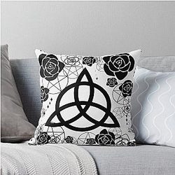 Charmed Triquetra Pagan Wicca Witches Throw Pillow