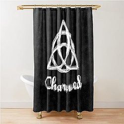 Charmed Triquetra Witches Knot Witch Symbol Drawing for Spiritual Women Shower Curtain