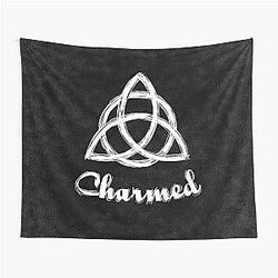 Charmed Sign Triquetra Witches Knot Witch Symbol Drawing for Spiritual Women Tapestry