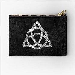 Charmed Sign Triquetra Witches Knot Witch Symbol Drawing for Spiritual Women Zipper Pouch
