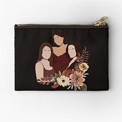 Brown Charmed Zipper Pouch