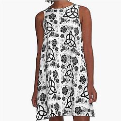 Charmed Triquetra Pagan Wicca Witch A-Line Dress