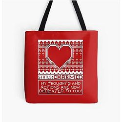 Valentines Simple Charmed All Over Print Tote Bag