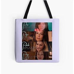 Charmed Sisterhood - Lessons from Prue, Piper, Phoebe Paige All Over Print Tote Bag