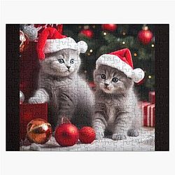 Angel Smiles Kittens Charmed by Christmas Jigsaw Puzzle