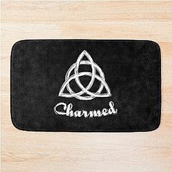 Charmed Triquetra Witch Knot Drawing for Spiritual Women Bath Mat