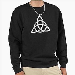 Charmed Sign Triquetra Witches Knot Witch Symbol Drawing for Spiritual Women Pullover Sweatshirt