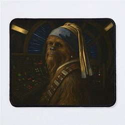 Chewbacca With a Pearl Earring Star Wars x Classical Art Mashup Mousepad