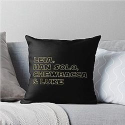 Leia, Han Solo, Chewie & Luke Throw Pillow