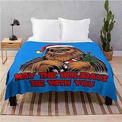 Chewbacca and the Force be with you throw blanket