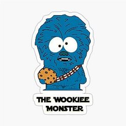 The Wookiee Monster - Chewbacca Cookie monster mashup Sticker