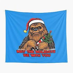 Chewbacca The Holidays Be With You Tapestry