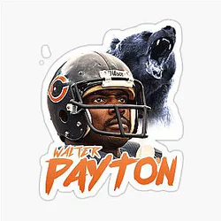 Walter Payton Chicago Bears Fan Sticker