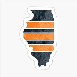 Chicago Bears Illinois State Outline Design Sticker