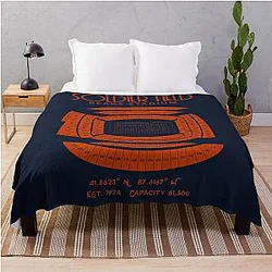 Chicago Bears Soldier Field Poster Print Throw Blanket