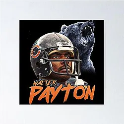 Walter Payton Vintage Chicago Bears Fan Design T-Shirt Poster