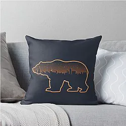Chicago Bears Illinois Skyline Throw Pillow