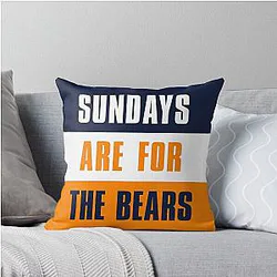 Sundays are for the Chicago Bears Throw Pillow