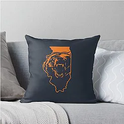 Chicago Bears NFL State of Illinois Throw Pillow