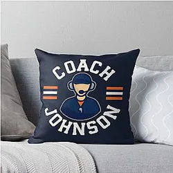 Coach Ben Johnson Chicago Bears Colour Logo Throw Pillow