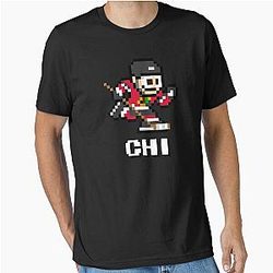 Chicago Blackhawks Home and Initials (8-bit Hockey Player) Essential T-Shirt