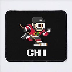 Chicago Blackhawks Home Initials 8-bit Hockey Player Mouse Pad