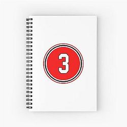 Keith Magnuson Number 3 Jersey Chicago Blackhawks Spiral Notebook