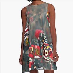 AI Art Chicago Blackhawks A Line Dress