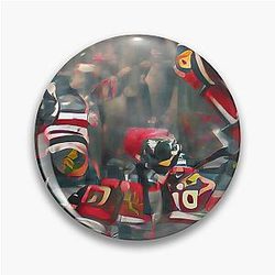 AI Art Chicago Blackhawks Pin