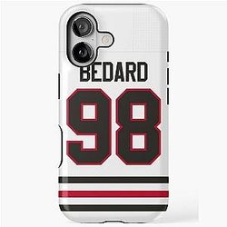 Chicago Blackhawks Connor Bedard Away Jersey Phone Case iPhone Tough