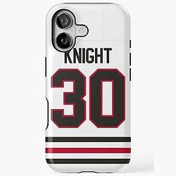 Chicago Blackhawks Spencer Knight Away Jersey Phone Case iPhone Tough Case