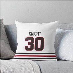 Chicago Blackhawks Spencer Knight Away Jersey Case Throw Pillow