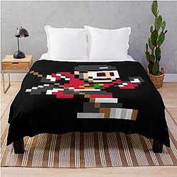 Chicago Blackhawks Home 8-bit Hockey Player Throw Blanket