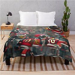AI Art Chicago Blackhawks Throw Blanket